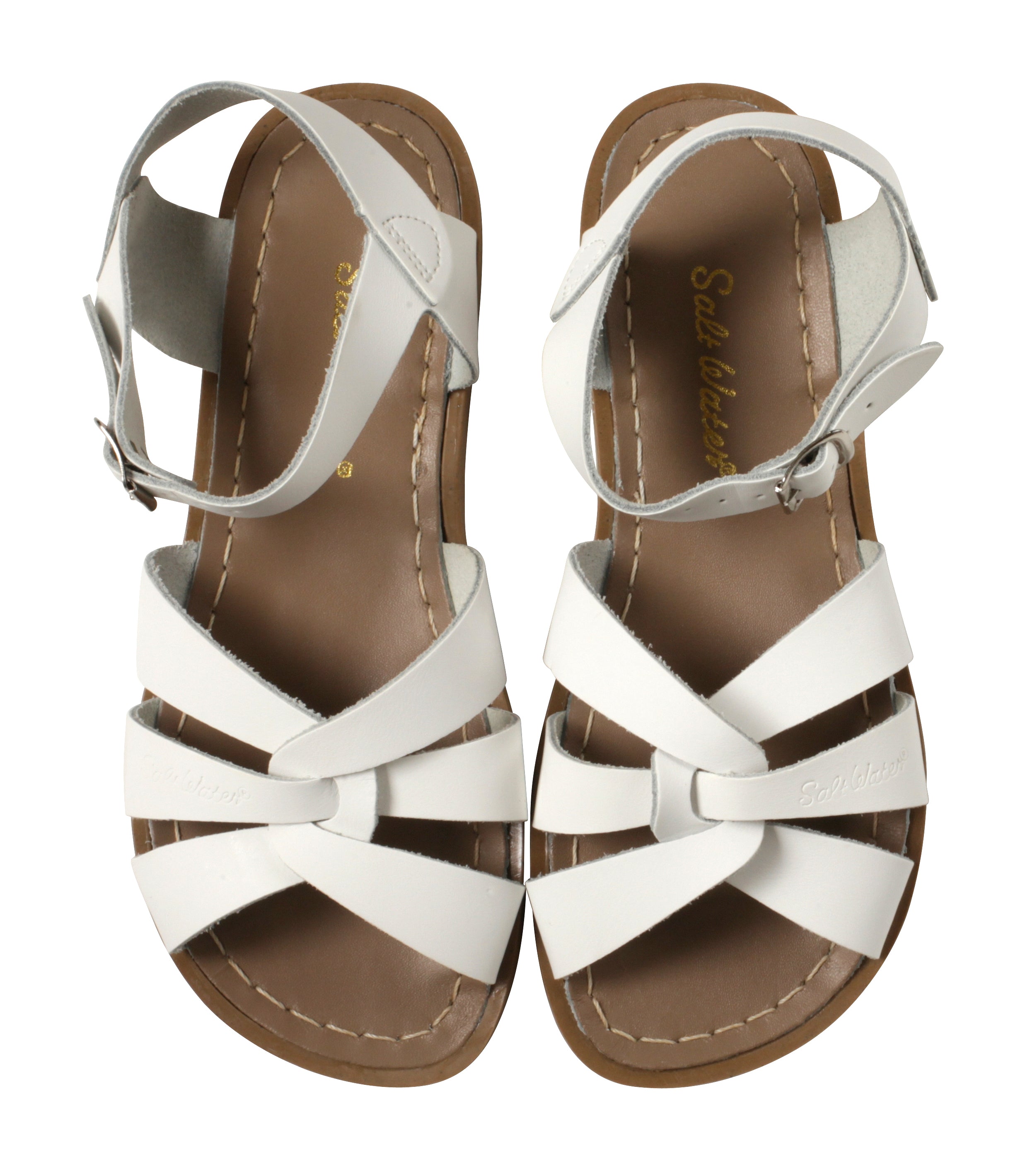 White salt water sandals store
