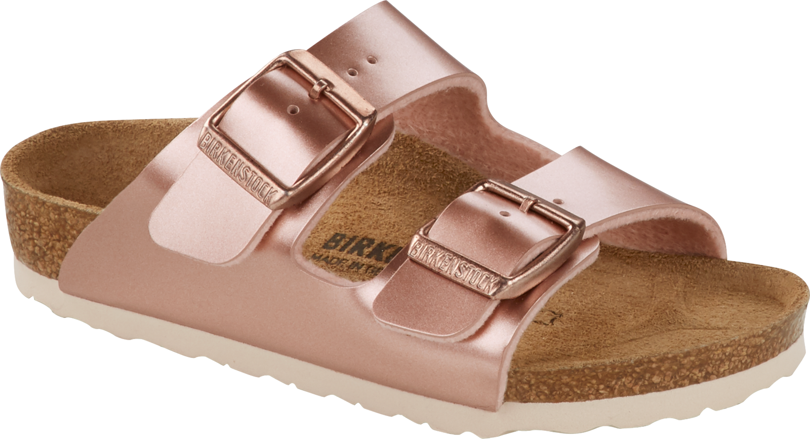 Rose gold top birkenstocks arizona