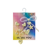 Crocs Jibbitz - Gold Hearts and Stars - 5 Pack