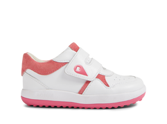 Bobux Iwalk Baseline Sneaker - White/Pink Cyclemen