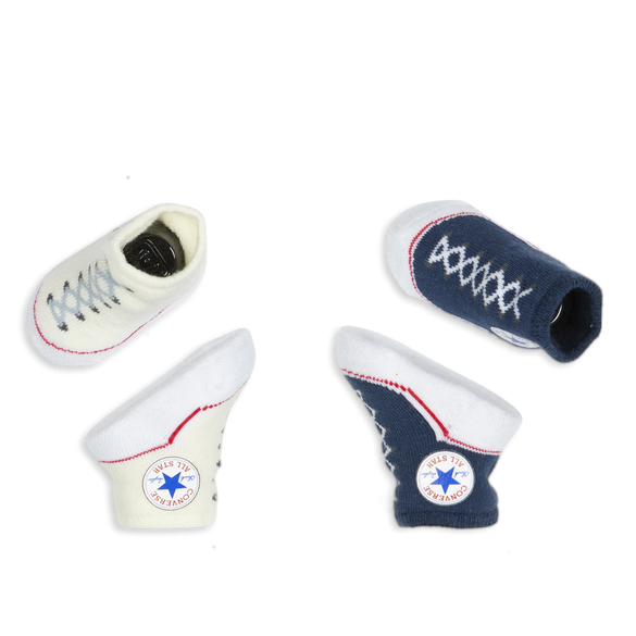 Converse Chuck Taylor Newborn Knit Booties 2 Pack Navy Off White