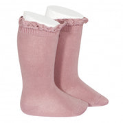 Cóndor Knee High Socks With Lace Cuff - Tamarisk